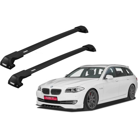 Barras THULE EDGE Flush para autos BMW 5-Series Touring 2010 a 2017 negro