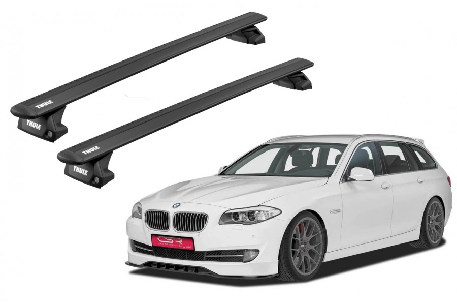 Barras THULE EVO WingBar para autos BMW 5-Series Touring 2010 a 2017 negro