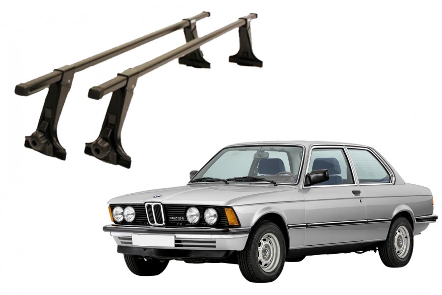 Barras THULE de canaletas para autos BMW 3-Series 1977 a 1982 negro