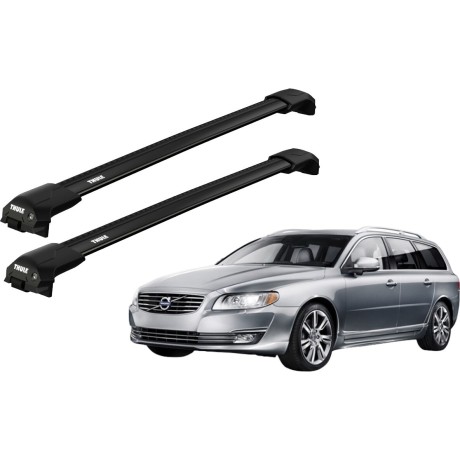 Barras THULE EDGE Flush para autos VOLVO V70 2007 a 2016 negro