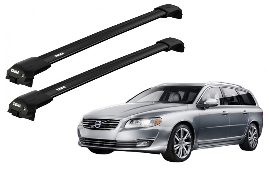 Barras THULE EDGE Flush para autos VOLVO V70 2007 a 2016 negro