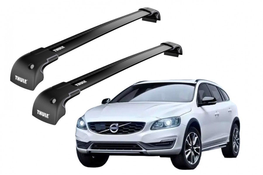 Barras THULE EDGE para autos VOLVO V60 2010 a 2018 negro
