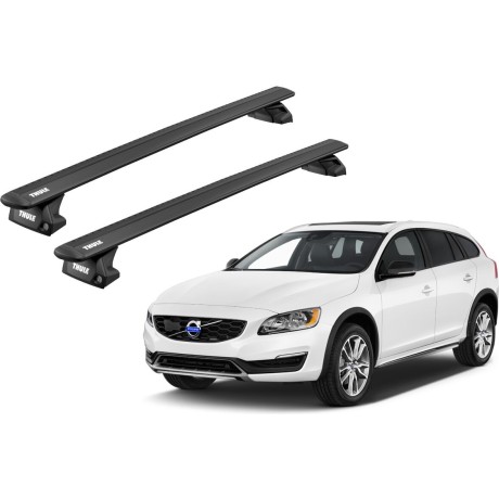 Barras THULE EVO WingBar para autos VOLVO V60 2010 a 2018 negro