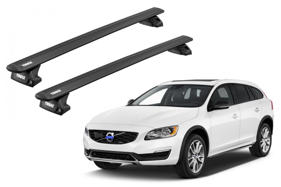 Barras THULE EVO WingBar para autos VOLVO V60 2010 a 2018 negro