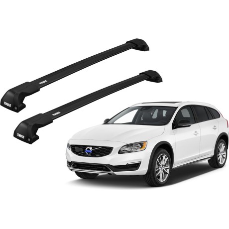 Barras THULE EDGE Flush para autos VOLVO V60 2010 a 2018 negro