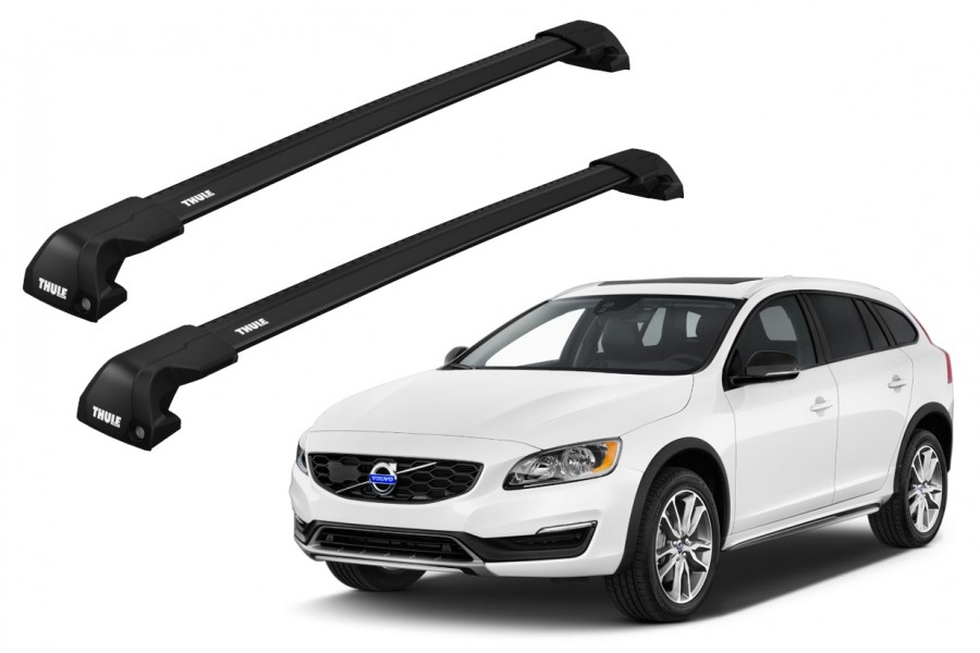 Barras THULE EDGE Flush para autos VOLVO V60 2010 a 2018 negro