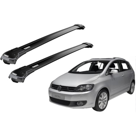 Barras THULE EDGE para autos VOLKSWAGEN Golf Plus 2009 a 2014 negro