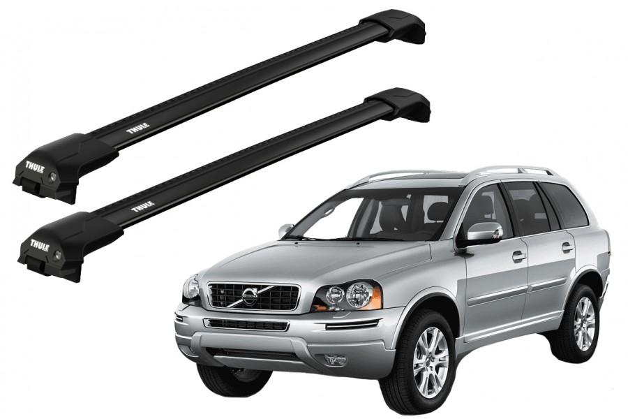 Barras THULE EDGE Flush para autos VOLVO XC90 2002 a 2014 negro