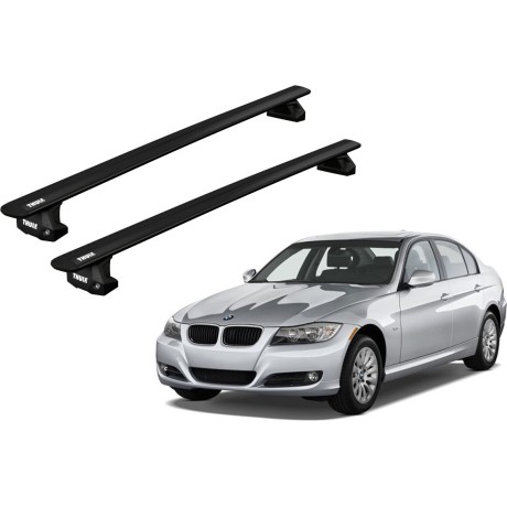 Barras THULE EVO WingBar para autos BMW 3-Series 2005 a 2011 negro