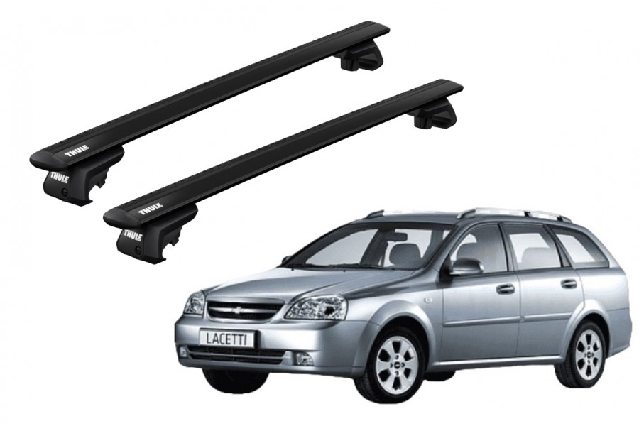 Barras THULE EVO WingBar para autos CHEVROLET Lacetti 2004 a 2011 negro