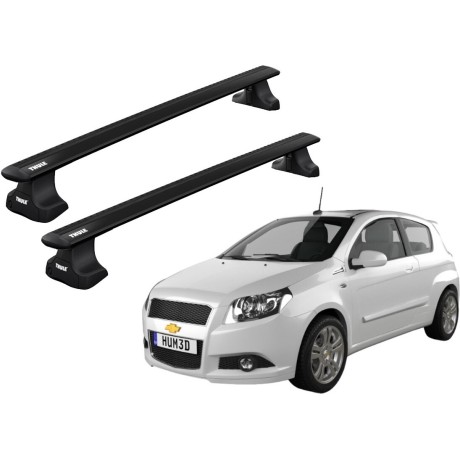 Barras THULE WingBar para autos CHEVROLET Aveo 2004 a 2011 negro