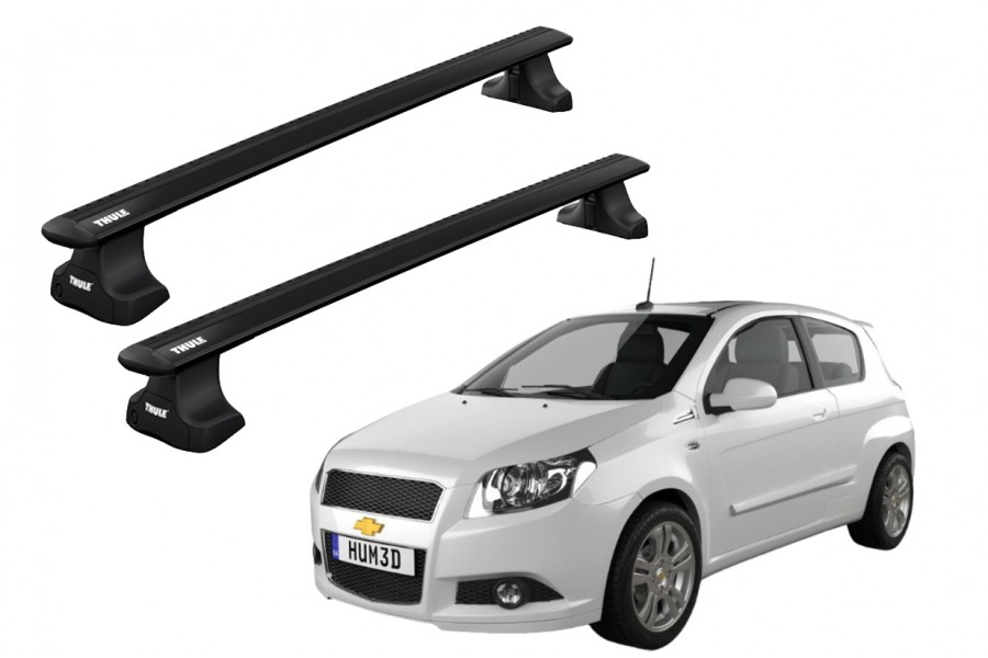 Barras THULE WingBar para autos CHEVROLET Aveo 2004 a 2011 negro