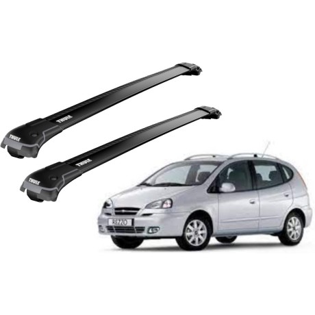 Barras THULE EDGE para autos CHEVROLET Rezzo 2000 a 2004 negro