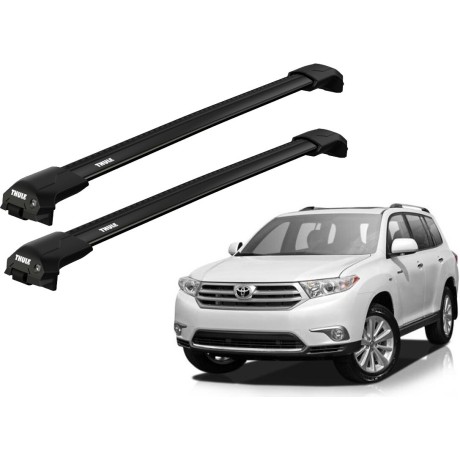Barras THULE EDGE Flush para autos TOYOTA Kluger 2007 a 2013 negro