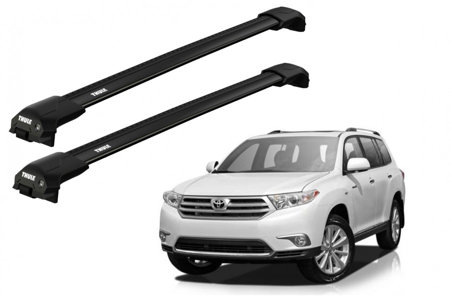 Barras THULE EDGE Flush para autos TOYOTA Kluger 2007 a 2013 negro