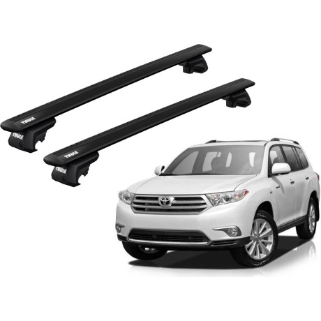Barras THULE EVO WingBar para autos TOYOTA Kluger 2007 a 2013 negro