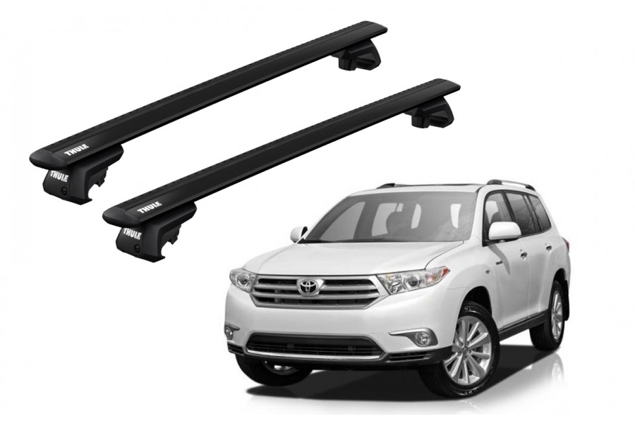 Barras THULE EVO WingBar para autos TOYOTA Kluger 2007 a 2013 negro