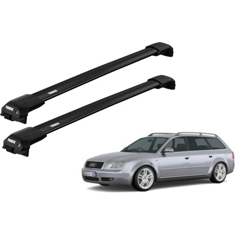 Barras THULE EDGE Flush para autos AUDI A6 Allroad 2000 a 2005 negro