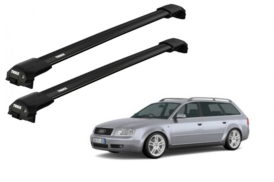 Barras THULE EDGE Flush para autos AUDI A6 Allroad 2000 a 2005 negro