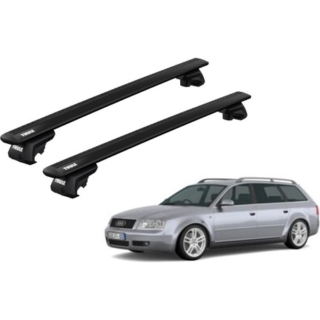 Barras THULE EVO WingBar para autos AUDI A6 Allroad 2000 a 2005 negro