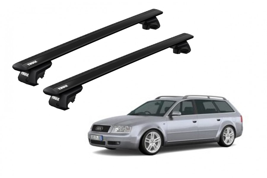Barras THULE EVO WingBar para autos AUDI A6 Allroad 2000 a 2005 negro