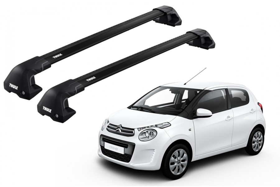Barras THULE EDGE Flush para autos CITROEN C1 desde 2014 al 2021 negro