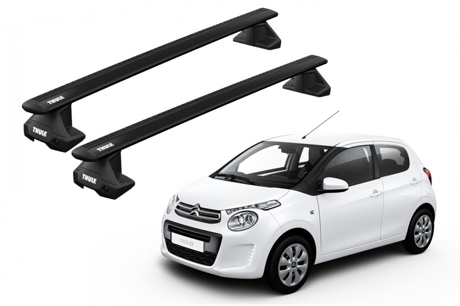 Barras THULE EVO WingBar para autos CITROEN C1 desde 2014 al 2021 negro