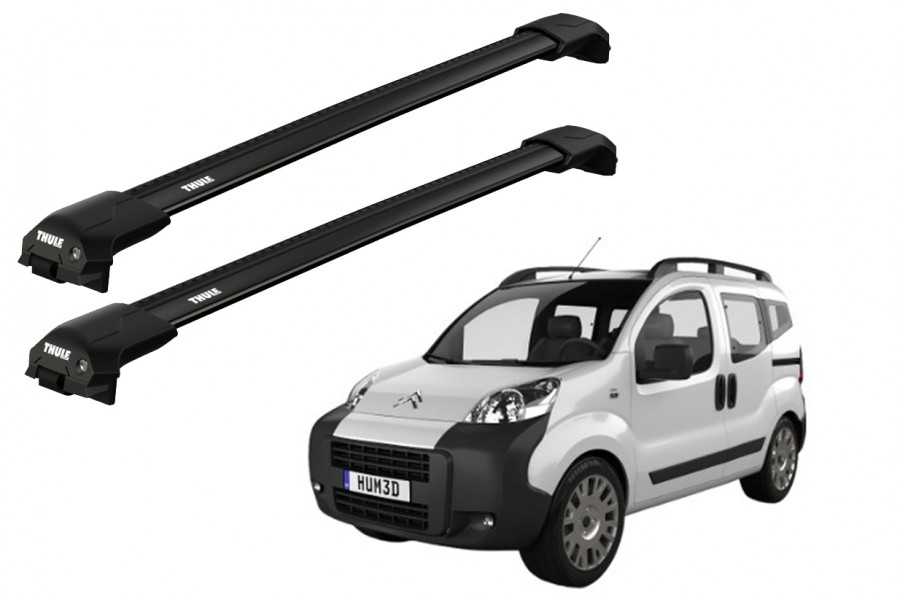 Barras THULE EDGE Flush para Van CITROEN Nemo desde 2008 al 2015 negro