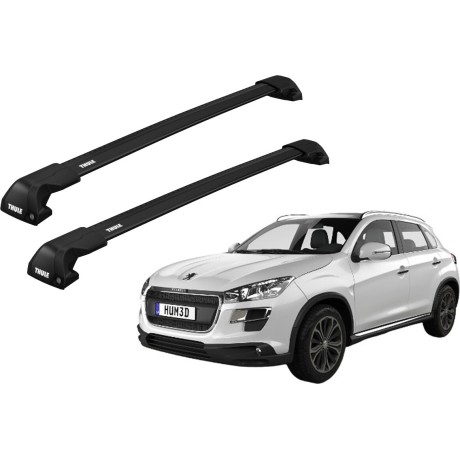 Barras THULE EDGE Flush para autos PEUGEOT 4008 desde 2012 - 2017 negro