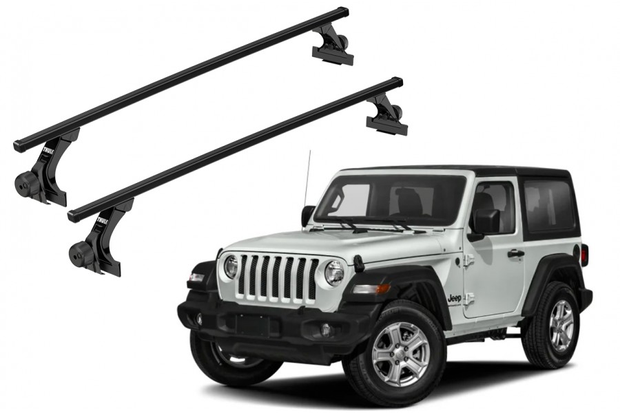 Barras THULE de canaletas para autos JEEP Wrangler desde 1986 - 2023 negro