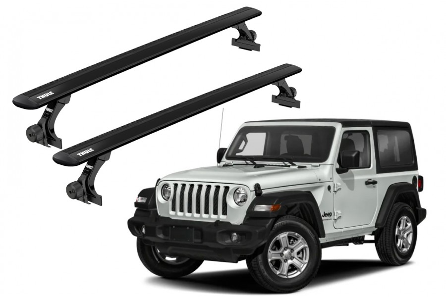 Barras THULE de canaletas para autos JEEP Wrangler desde 1986 - 2023 negro