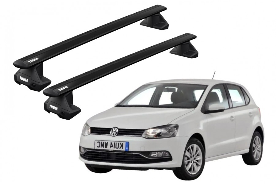 Barras THULE EVO WingBar para autos VOLKSWAGEN Polo 2009 a 2017 negro