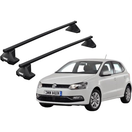 Barras THULE EVO SquareBar para autos VOLKSWAGEN Polo 2009 a 2017