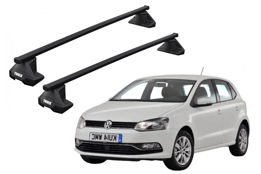 Barras THULE EVO SquareBar para autos VOLKSWAGEN Polo 2009 a 2017