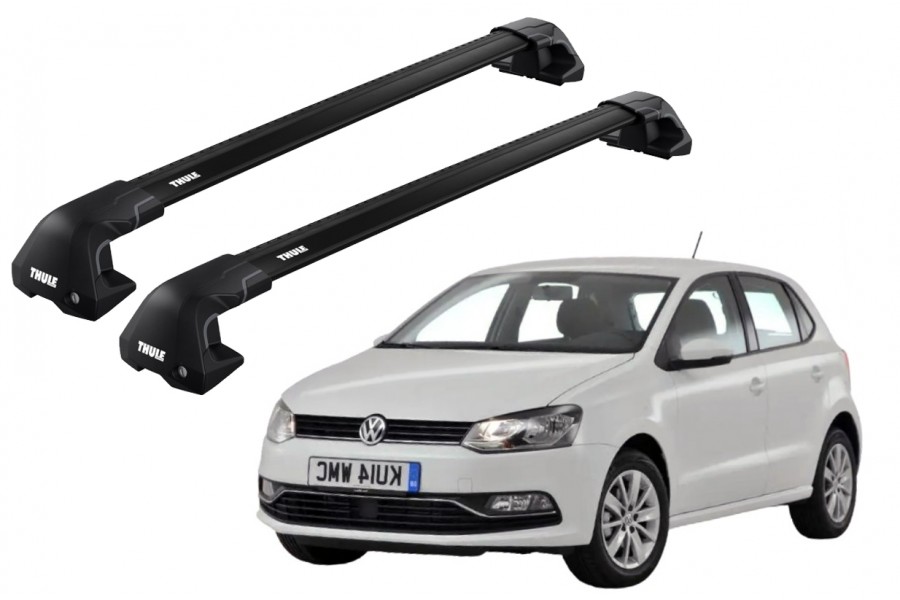 Barras THULE EDGE Flush para autos VOLKSWAGEN Polo 2009 a 2017 negro