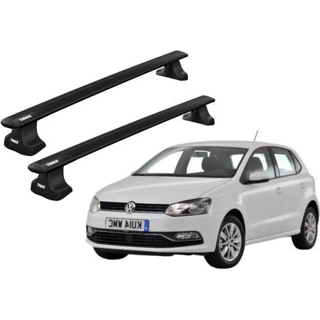 Barras THULE WingBar para autos VOLKSWAGEN Polo 2009 a 2017 negro
