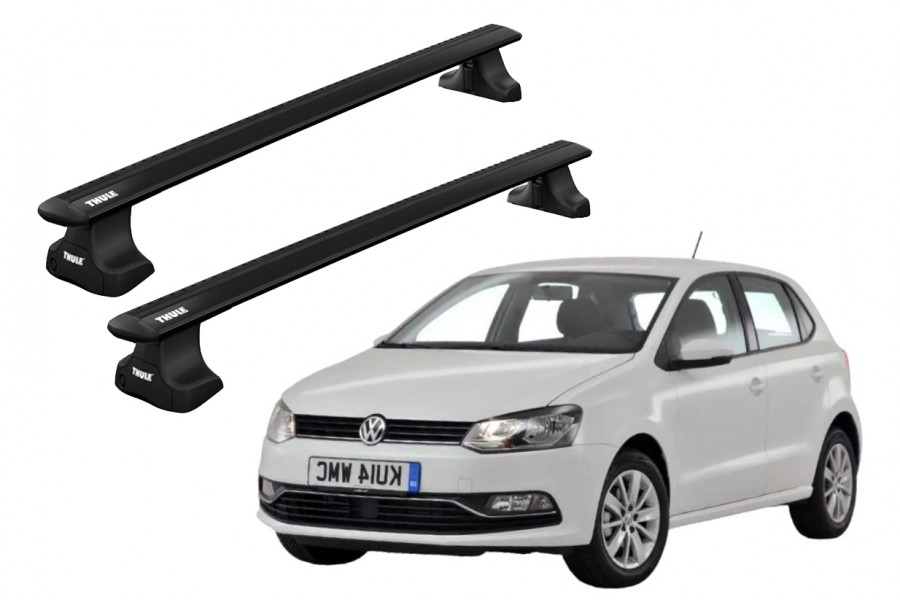 Barras THULE WingBar para autos VOLKSWAGEN Polo 2009 a 2017 negro