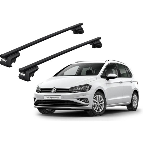 Barras THULE EVO SquareBar para autos VOLKSWAGEN Golf Sportsvan 2014 a 2020