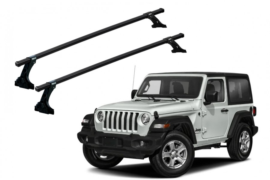 Barras THULE de canaletas para autos JEEP Wrangler desde 1986 - 2023 negro