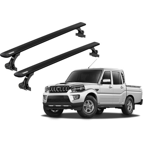 Barras THULE de canaletas para autos MAHINDRA Pickup desde 2008- 2023 negro