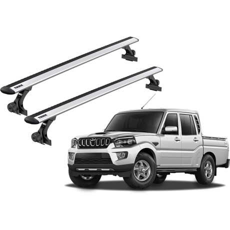 Barras THULE de canaletas para autos MAHINDRA Pickup desde 2008- 2023 negro