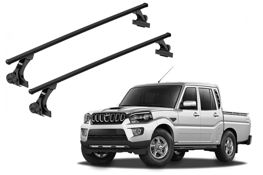 Barras THULE de canaletas para autos MAHINDRA Pickup desde 2008 - 2023 negro