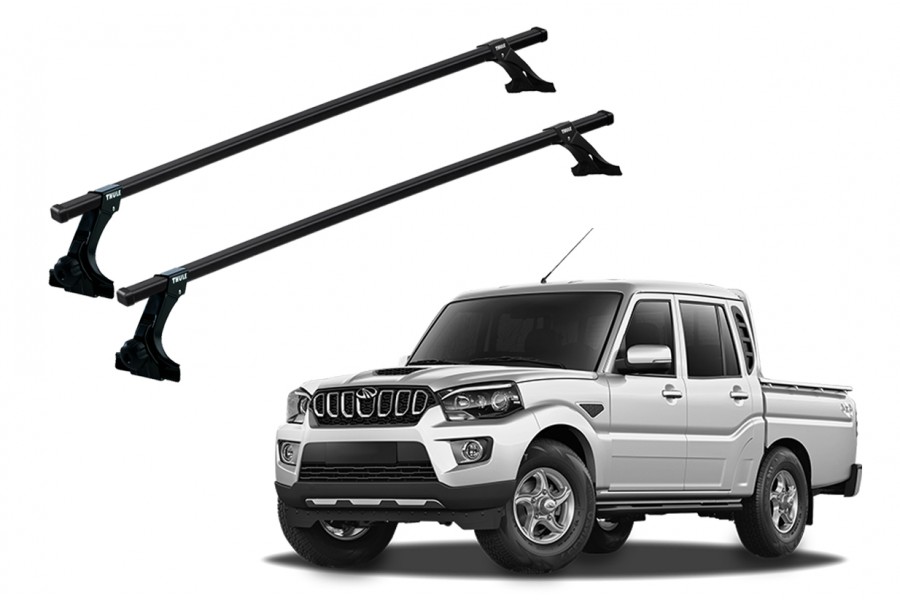 Barras THULE de canaletas para autos MAHINDRA Pickup desde 2008 - 2023 negro