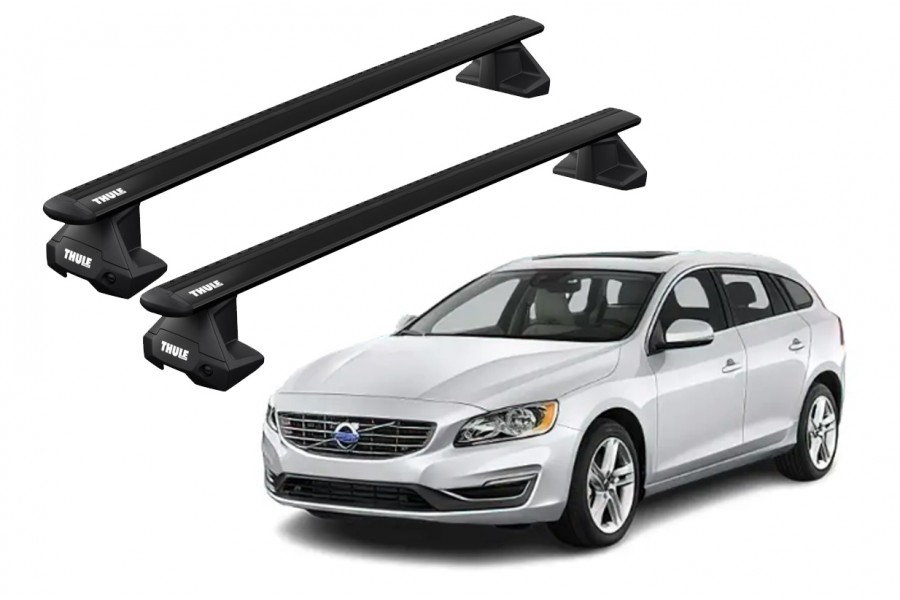 Barras THULE EVO WingBar para autos VOLVO V60 2010 a 2018 negro