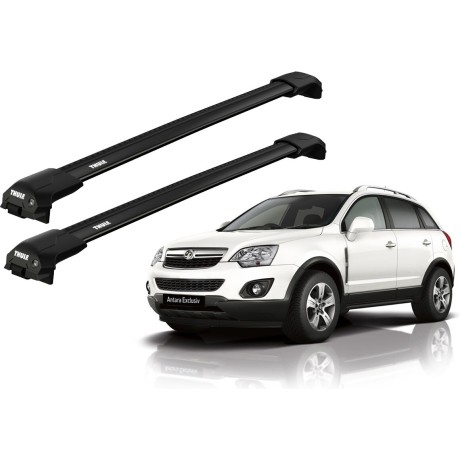 Barras THULE EDGE Flush para autos OPEL Antara desde 2007-2012 negro