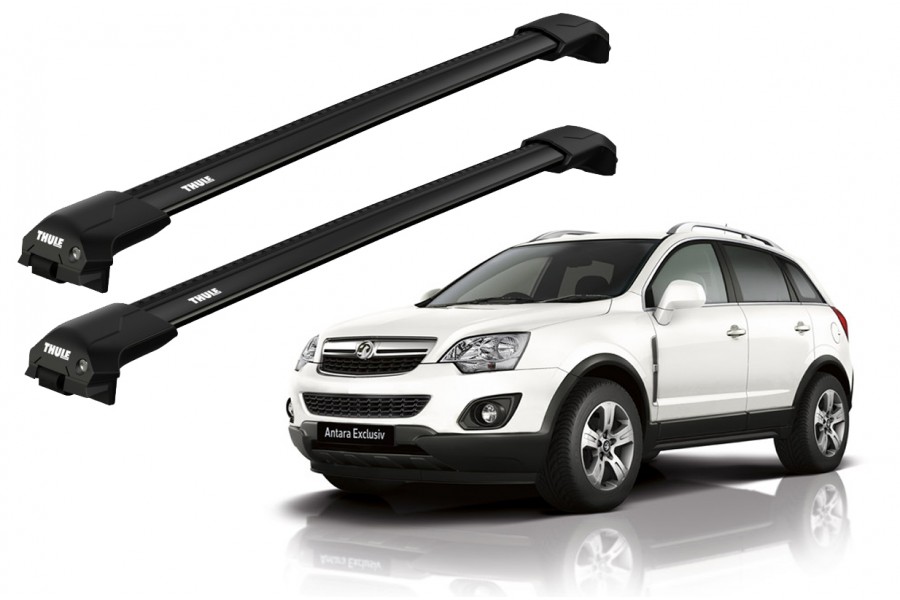 Barras THULE EDGE Flush para autos OPEL Antara desde 2007-2012 negro