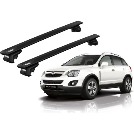 Barras THULE EVO WingBar para autos OPEL Antara desde 2007-2012 negro