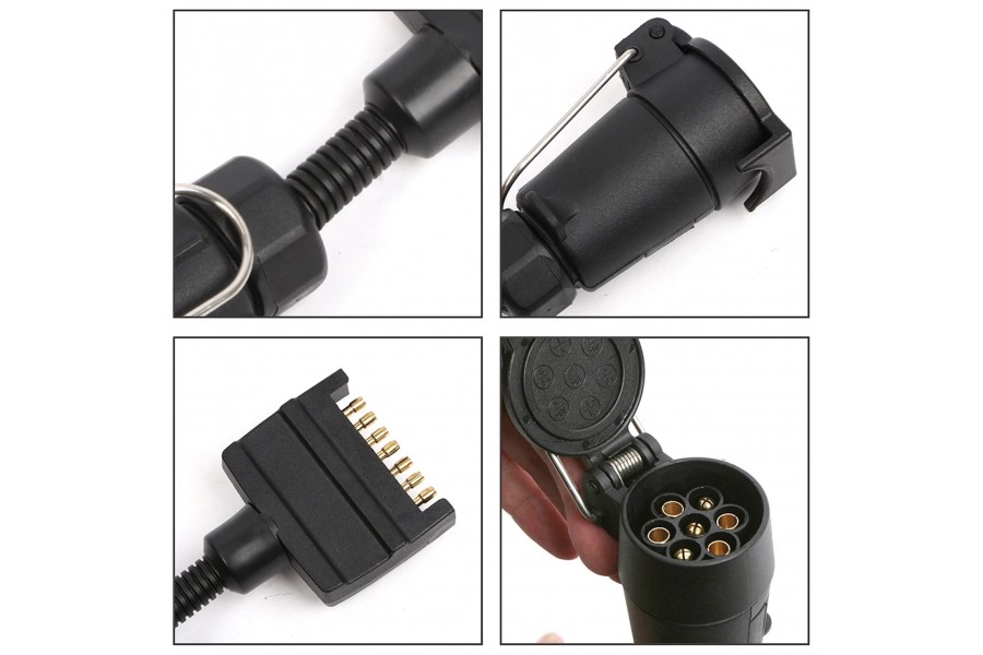 Adaptador enchufe macho plano 7 pines a enchufe hembra 7 pin DIN