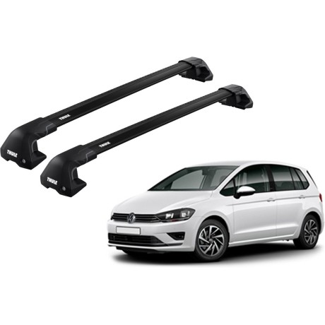 Barras THULE EDGE Flush para autos VOLKSWAGEN Golf Sportsvan 2014 a 2020 negro