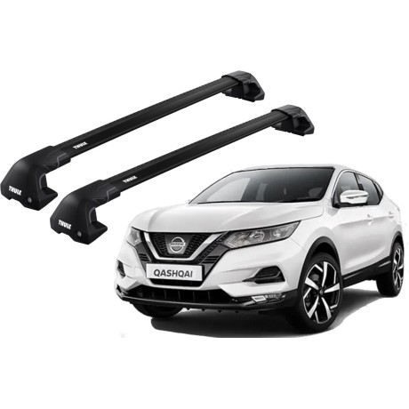 Barras THULE EDGE Flush para autos NISSAN Qashqai 2014 a 2022 negro